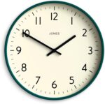 JONES CLOCKS® Studio wall Clock | Modern Round Style | 12 inch | Dark Green | Ea... - Image 2