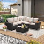 JOYURE 6 Pieces Patio Furniture Set All-Weather Outdoor Wicker Sectional Convers... - Image 2