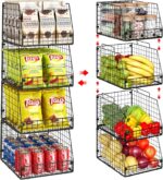 Jakyitvi 4 Pack XXL Stackable Wire Storage Basket, Extra Large Capacity Pantry O... - Image 2
