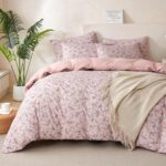 Jane yre King Size Duvet Cover Floral Soft Brushed Microfiber Crinkle Gauze 3 Pi... - Image 2