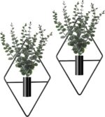 Jexine 4 Pcs Hanging Planters with Artificial Eucalyptus Metal Hanging Vase Indo... - Image 2