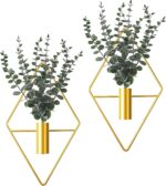 Jexine 8 Pcs Hanging Planters with Artificial Eucalyptus Metal Hanging Vase Indo... - Image 2
