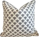 Jillien Harbor The Oliver Patterned Throw Pillow Cover–Blockprint Style Leaf Pil... - Image 2