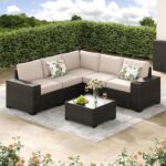 Jing's Villa 6-Piece Patio Furniture Set, All-Weather Outdoor Wicker Sectional S... - Image 2