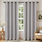 Joydeco Blackout Curtains for Bedroom, Linen Black Out Curtains 84 Inch Long, Li... - Image 2
