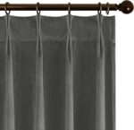 Joydeco Pinch Pleated Velvet Curtains 84 Inch Long 2 Panel Set for Living Room B... - Image 2