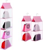 KEEPJOY Closet Purse Organizer, Hanging Handbag Organizer with 4 Heavy-Duty Mesh... - Image 2