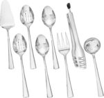 KINGSTONE 8 Piece Serving Utensils Set, 18/10 Stainless Steel Serving Utensils, ... - Image 2
