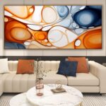 KLAKLA Orange Wall Art 86x39 Inches - Abstract Huge Canvas Picture Wall Decor Li... - Image 2