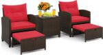 KOTEK 5 Pieces Patio Furniture Set with Ottomans, Wicker Patio Conversation Set ... - Image 2
