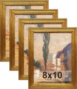 KTKDE 8x10 Picture Frame Set of 4, Ornate Vintage Gold Photo Frames with Real Gl... - Image 2