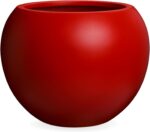 KUTE NEST 12.8"H x 16"D Premium Red Fiberstone Round Planter with Drainage Hole,... - Image 2