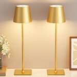 Kakanuo Gold Cordless Rechargeable Table Lamp 5000mAh Battery Operated Lamps, 3 ... - Image 2