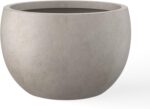 Kante 15.7" Dia Round Concrete Planter, Outdoor/Indoor Large Bowl Plant Pots wit... - Image 2