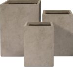 Kante 18.5",15.7",12.6" H Tall Rectangular Concrete Planters Set of 3, Outdoor I... - Image 2