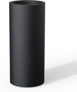 Kante 18.9 Inch Tall Cylindrical Planter, Large Round Plant Pots with Drainage H... - Image 2