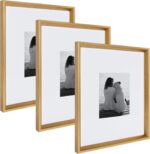 Kate and Laurel Calter Modern Wall Picture Frame Set, Gold 16x20 matted to 8x10,... - Image 2