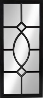 Kate and Laurel Cassat Modern Casual Window Wall Accent Mirror, Black - Image 2