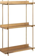 Kate and Laurel Dominic Modern Metal Bathroom Shelf; 20 x 7 x 30; Dark Gold; Sle... - Image 2