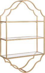 Kate and Laurel Leanna Scalloped Three-Tiered Wall Shelf; 20 x 32; Gold; Decorat... - Image 2