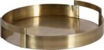 Kate and Laurel Myo Transitional Metal Round Tray; 15 x 15; Brass; Modern Glam C... - Image 2