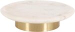 Kate and Laurel Sevienne Modern Glam Round Marble Tray, 10 Inch Diameter, White ... - Image 2