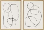 Kate and Laurel Sylvie Modern Circles and Going in Circles Framed Linen Textured... - Image 2