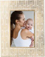Kimdio 4x6 Picture Frame Resin Table Gold Photo Frames Rustic Frame with High De... - Image 2