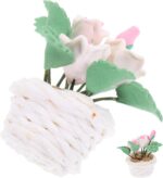 Kisangel Miniature Potted Flower Decoration Realistic Dollhouse Bonsai Plant Mod... - Image 2