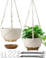Koalaime Hanging Planters for Indoor Plants, 2 Pack 10 Inch Self Watering Pots w... - Image 2