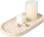 Koville Natural Marble Tray for Bathroom Counter, 10" x 5" Travertine Marble Sto... - Image 2