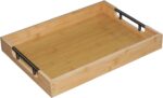 Krismax Wooden Serving Tray with Handles, Serving Platter 15.7x11.4 Inch Food Dr... - Image 2