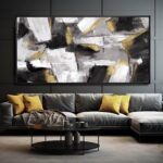 Kureful Large Abstract Wall Art for Living Room Gold Abstract Maximalist Decor f... - Image 2