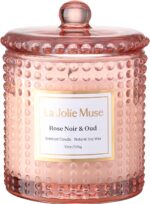 LA JOLIE MUSE Rose Noir & Oud Scented Candle – Lemon, Rose & Oud | 10 oz Natural... - Image 2