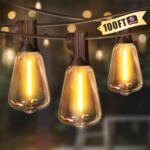 LAMPHOME LED Outdoor String Lights 100FT Patio Lights Waterproof 52 Shatterproof... - Image 2