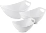 LAUCHUH Serving Bowls with Handles, Porcelain Serving Dishes White Nesting Bowls... - Image 2