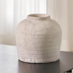LB2 White Ceramic Large Vase, 11" Tall Zen Style, Terra Cotta Pitcher, Distresse... - Image 2