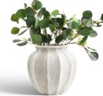 LE TAUCI 9.3" Ceramic Vase, Artisan Large White Ceramic Vase for Modern Farmhous... - Image 2