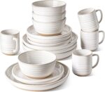 LE TAUCI Plates and Bowls Sets for 4, 16 Piece Stoneware Dinnerware Sets with Mu... - Image 2