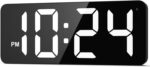 LED Digital Wall Clock with Large Display, Big Digits, Auto-Dimming, 12/24Hr For... - Image 2