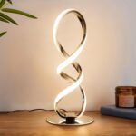 LED Spiral Bedside Table Lamp, Stepless Dimmable 12W 3000K Warm White, Modern Ni... - Image 2