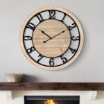 LEIKE 20 Inch Large Wall Clock - Rustic Wooden Silent Non-Ticking Wall Clock wit... - Image 2