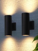 LEONLITE Modern Outdoor Cylinder Wall Lights 12", Up and Down Porch Patio Lights... - Image 2