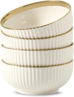 LETAOTAO Cereal Bowl Set of 4, Ceramic Cereal Bowls for Kitchen, 6 Inch Deep Sou... - Image 2