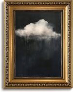 LHHJDIO Vintage Gold Framed Wall Art Dark Moody Cloud Canvas Wall Art Abstract C... - Image 2