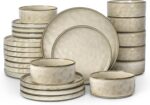 LIANYU Dinnerware Dish Set for 8, 24 Piece Stoneware Plates and Bowls, Ceramic T... - Image 2