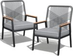 LIFERUN 2-Piece Patio Armchairs Set, Wide Outdoor Rattan Chairs (21in Seat Width... - Image 2