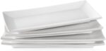 LIFVER Serving Platter, White Rectangle Plates Set of 4, 10 Inches Sushi Plate, ... - Image 2