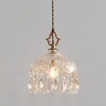 LIGHTLAND 8 Inch Vintage Crystal Chandelier, Crystal Dome Pendant Light, Chandel... - Image 2