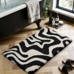 LUMI Non Slip Bathroom Rug Modern Aesthetic, Ultra Soft Absorbent Washable Bath ... - Image 2